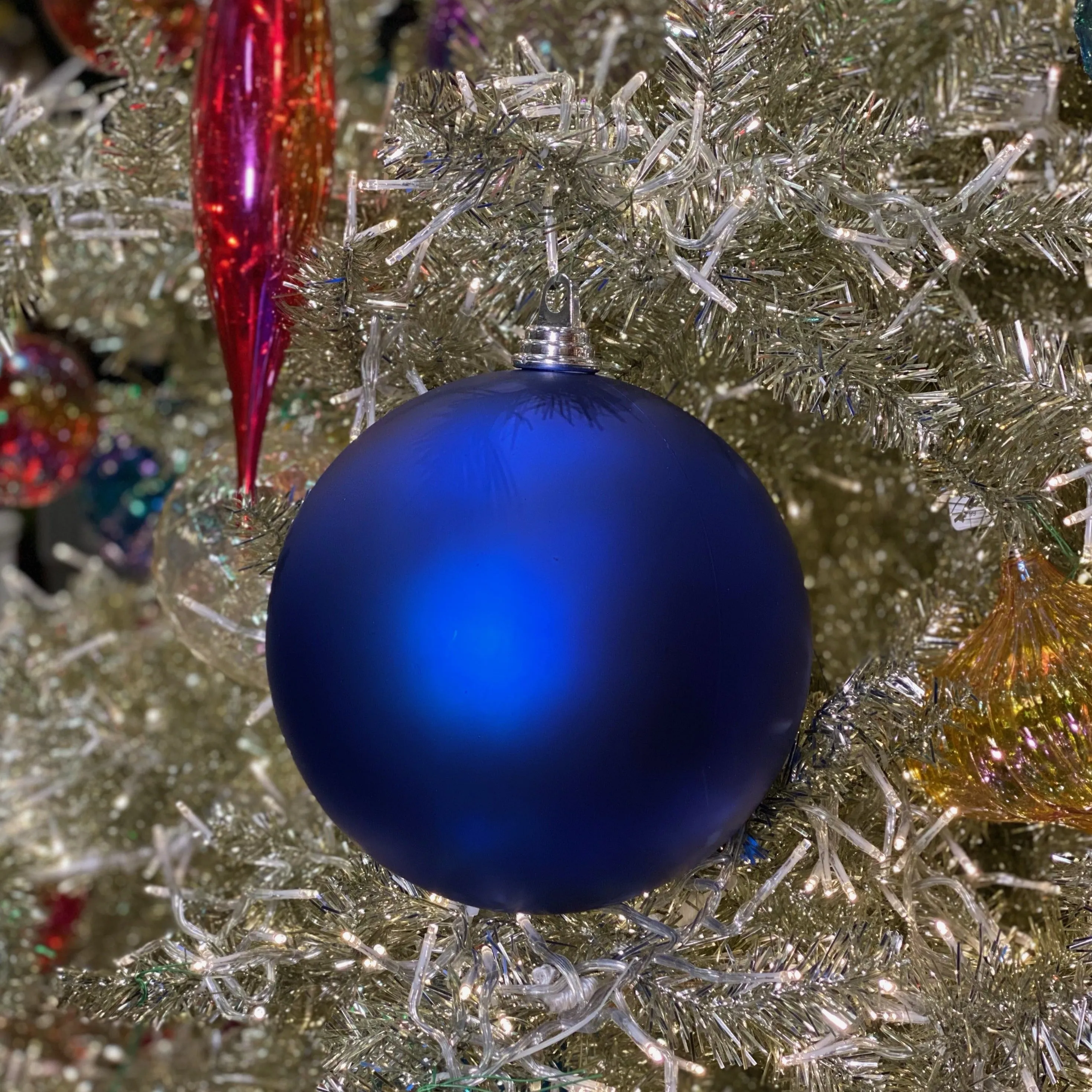 Blue Matte Ball Ornament, 4"