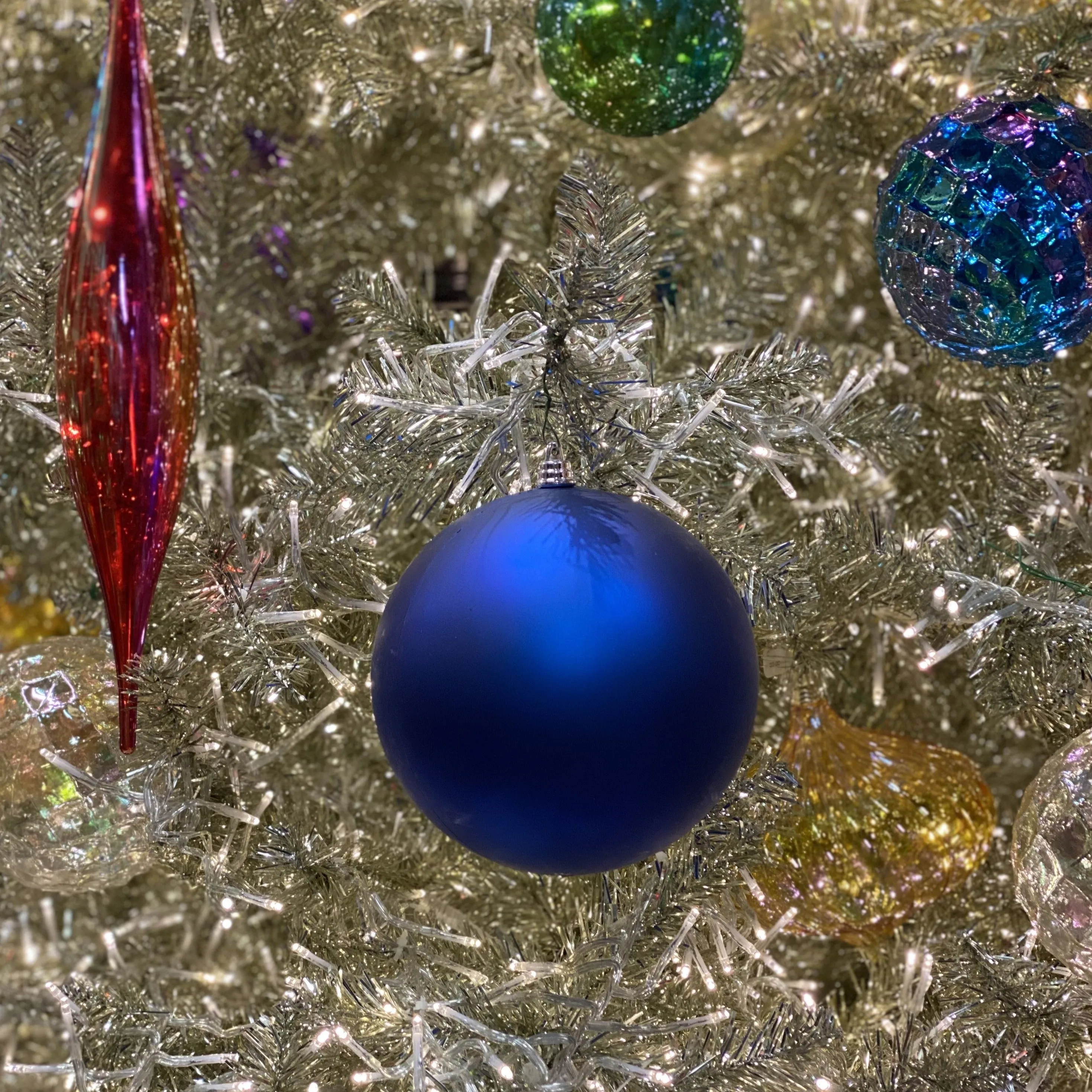 Blue Matte Ball Ornament, 6"