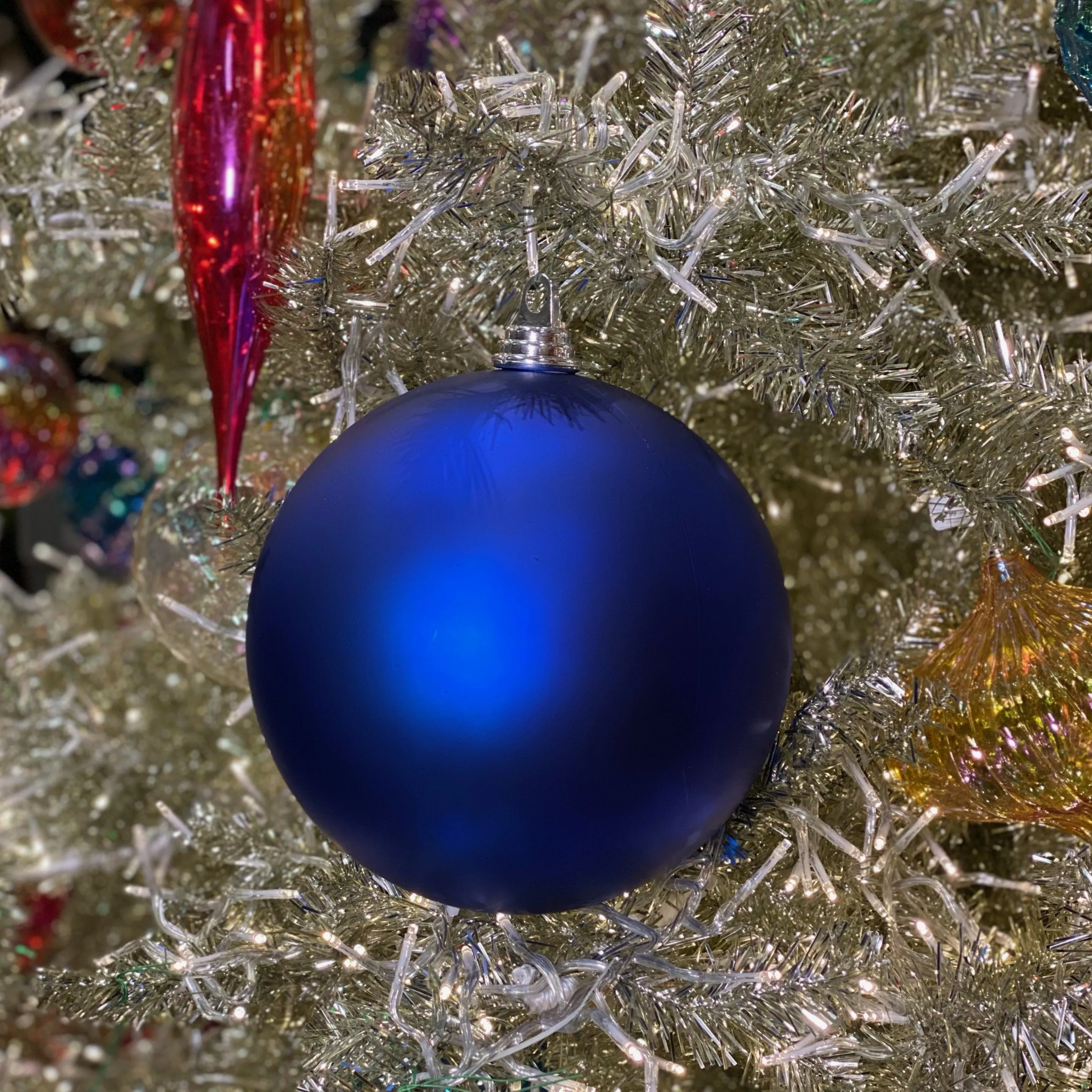 Blue Matte Ball Ornament, 8"
