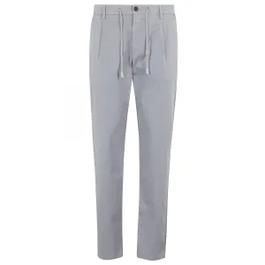 Blue/Gray Cotton Jogger-Style Chino Pants - ELEVENTY