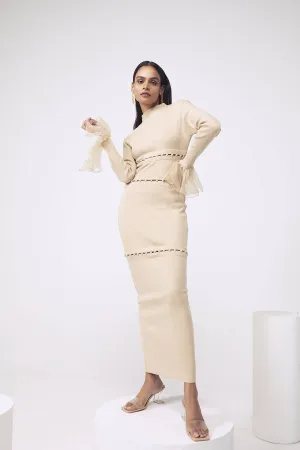 Bodycon Rib Maxi in Beige