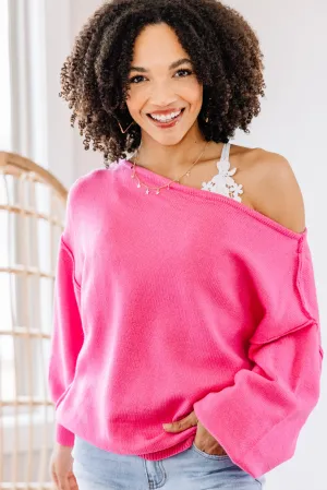 Boost Your Mood Dark Pink Sweater