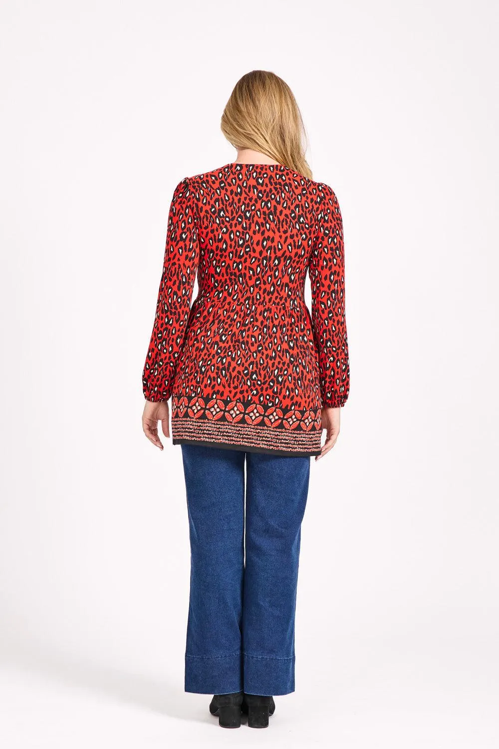 Border Print Soft Touch Blouse