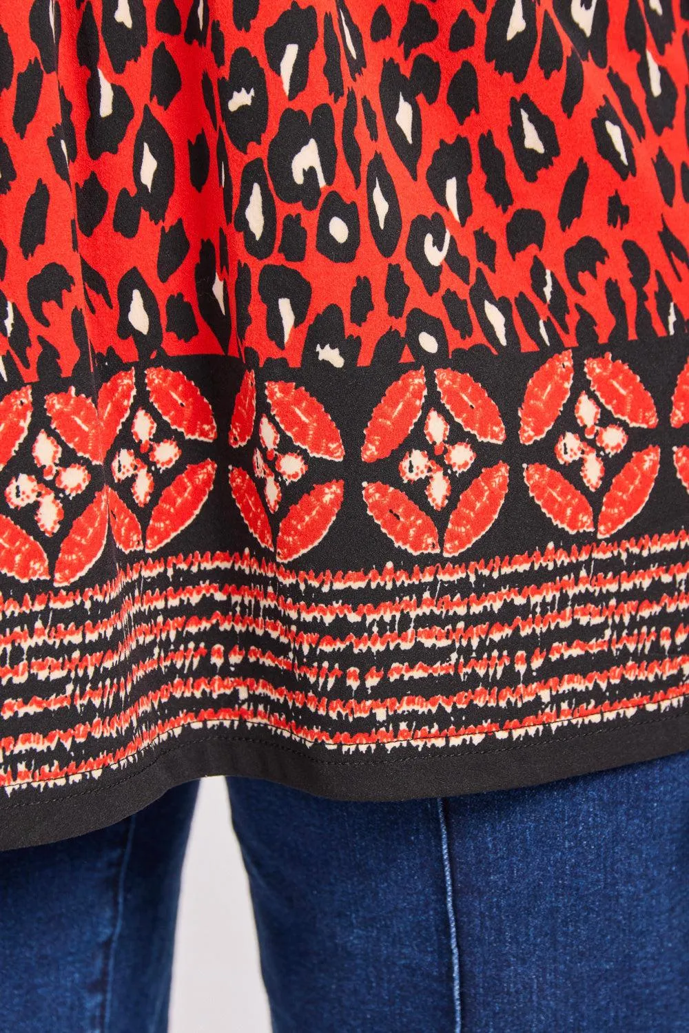 Border Print Soft Touch Blouse