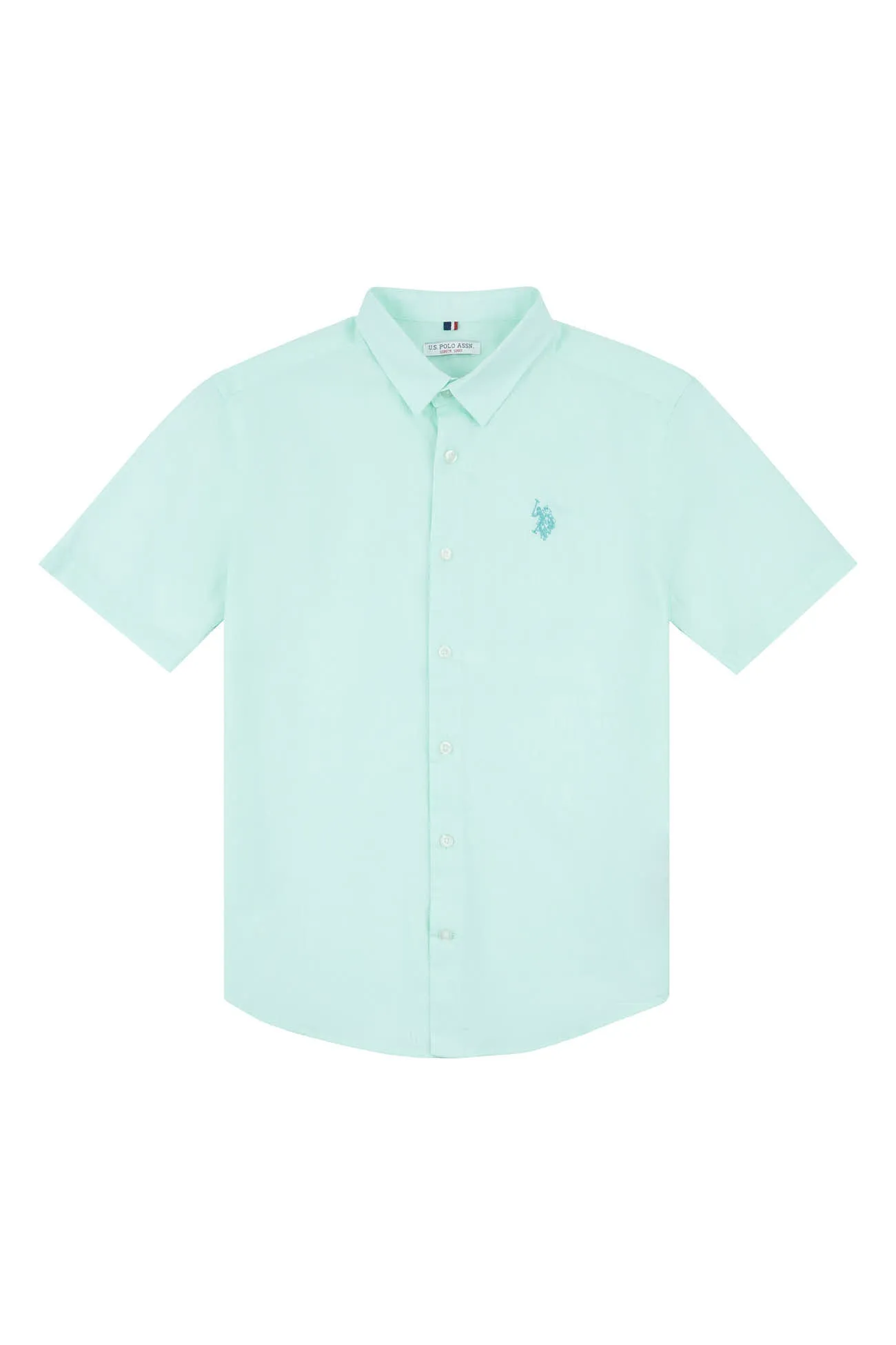 Boys Linen Blend Short Sleeve Shirt in Honey Dew