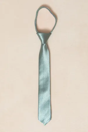 Boys Max Tie in Seaglass Satin