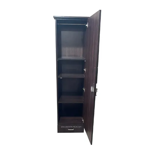 Brick Textured Engineered Wood Single Door Cupboard with 3 Shelves, 4 compartments