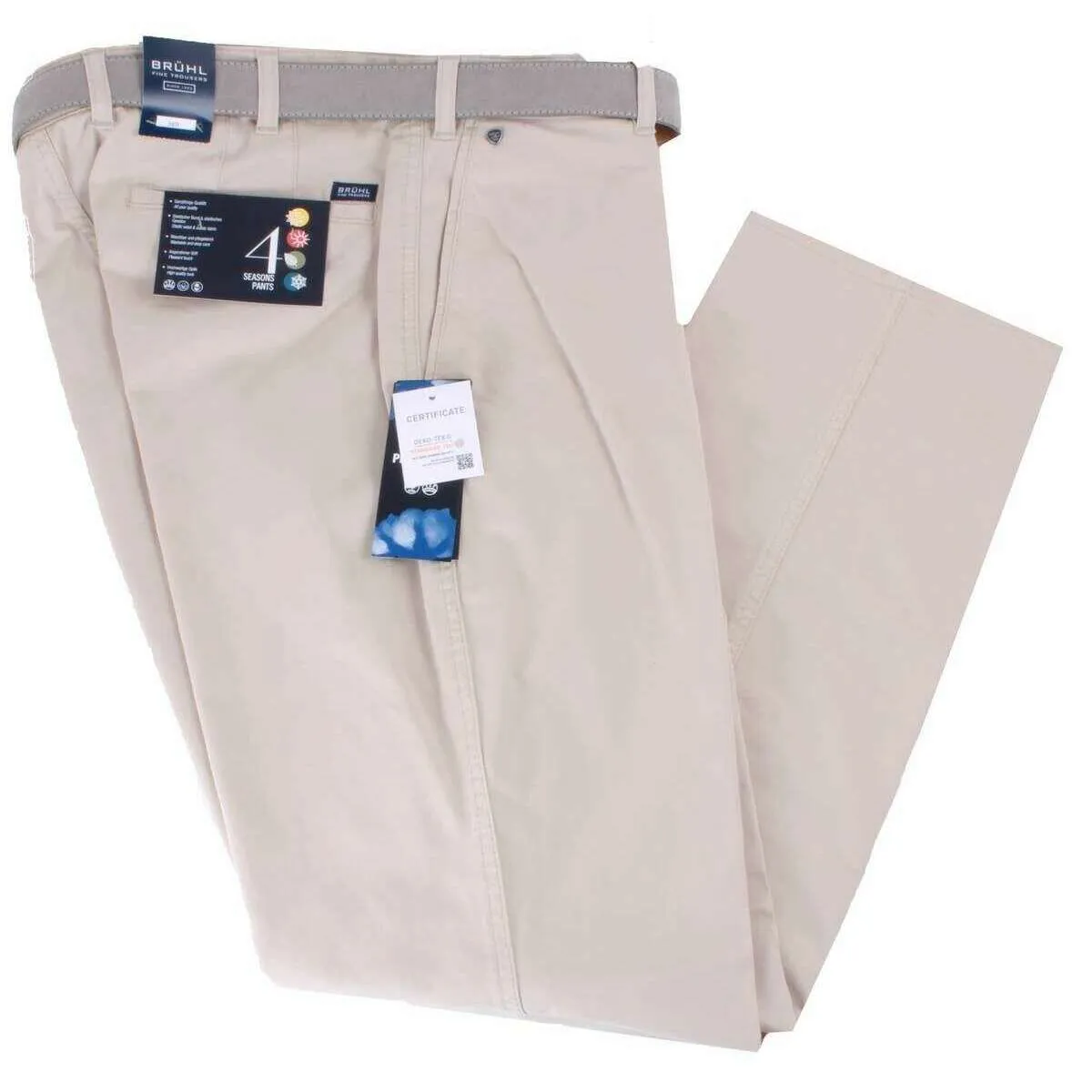 BRUHL Montana Nanotec Gabardine Stretch Chinos - Beige