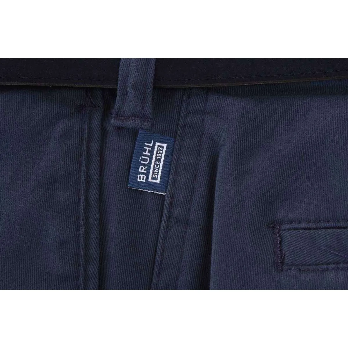 BRUHL Montana Pima Stretch Gabardine Autumn Weight Chinos - Blue
