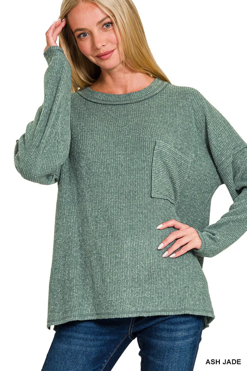 Brushed Ribbed Hacci Sweater