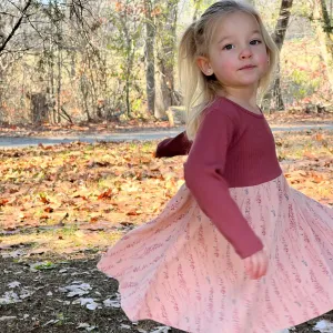 Burgundy & Pink Sheila Dress