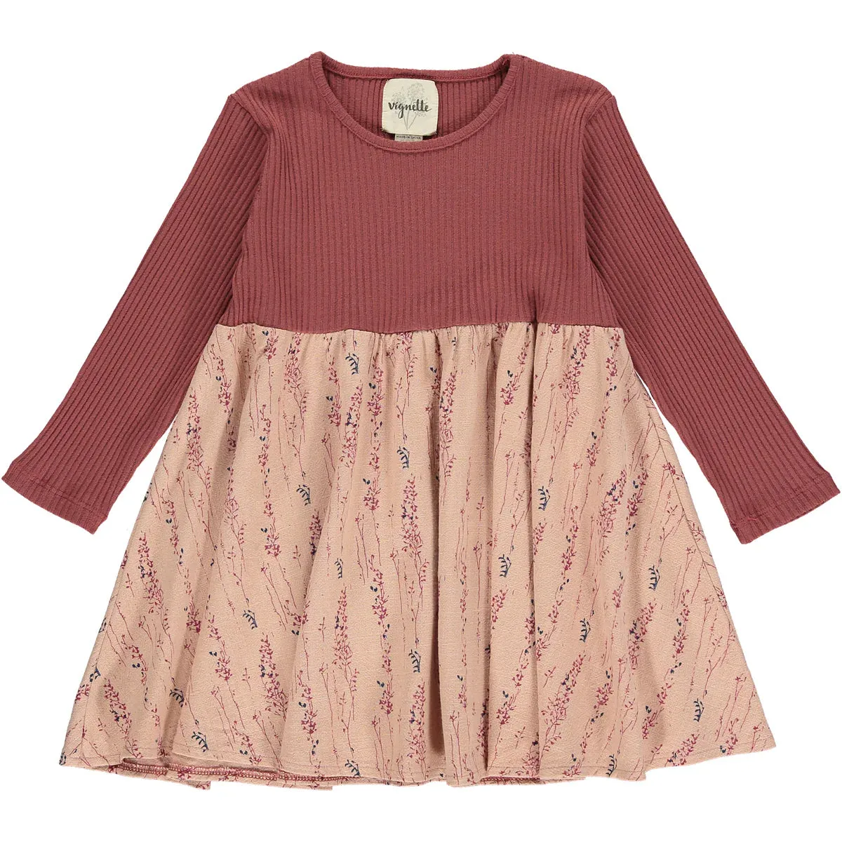 Burgundy & Pink Sheila Dress