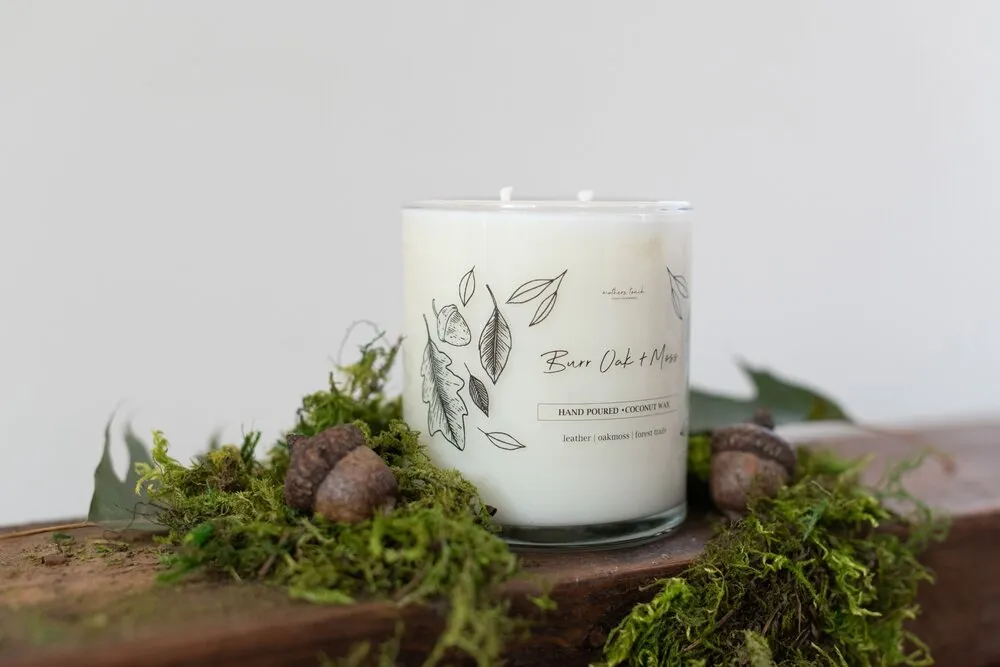 Burr Oak   Moss Glass Candle
