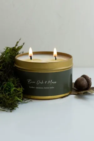 Burr Oak   Moss Tin Candle