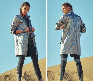 CAGGEEN METALLIC LONG LINE WIND BREAKER