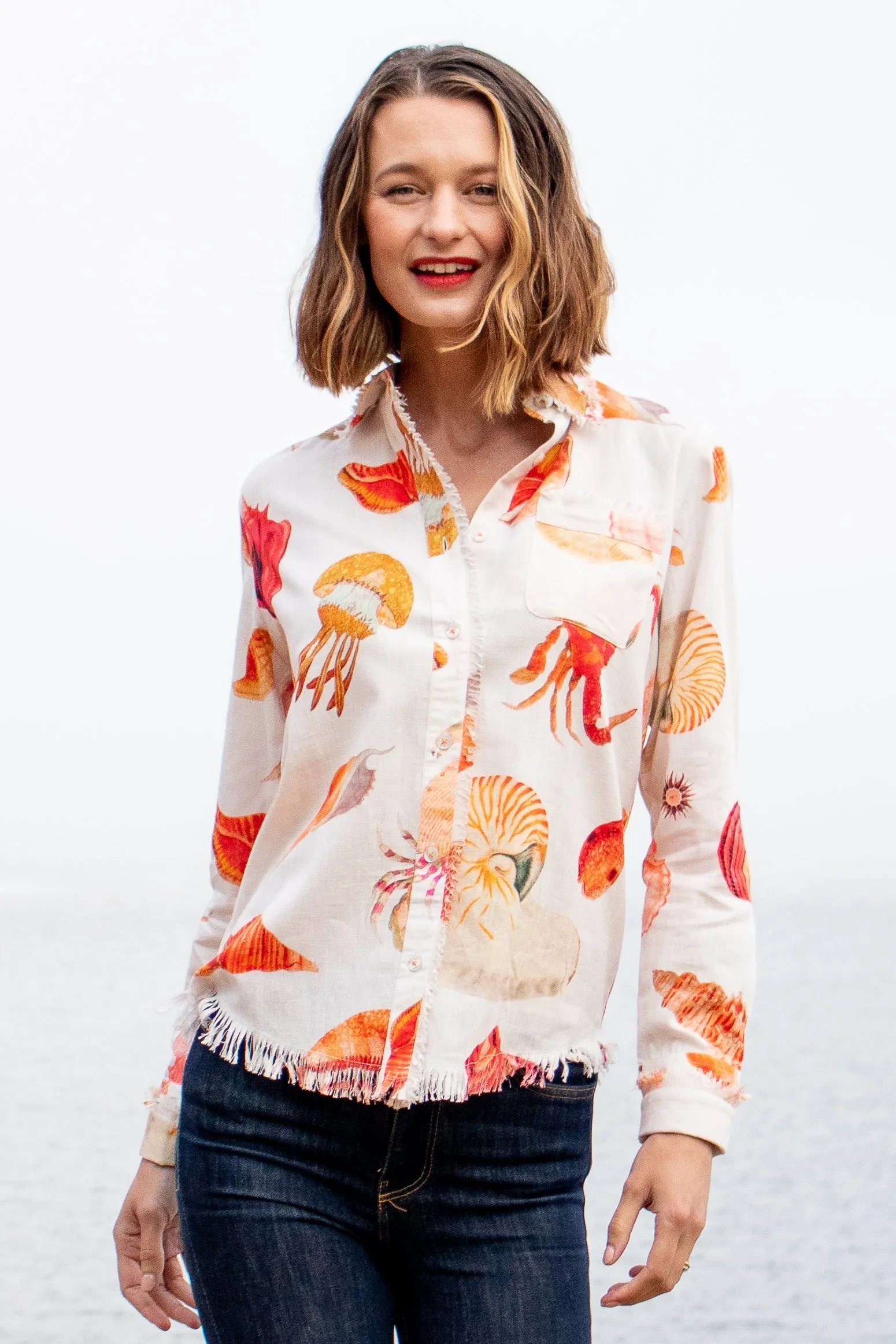 Cape Cod Frayed Shirt - Sea Life