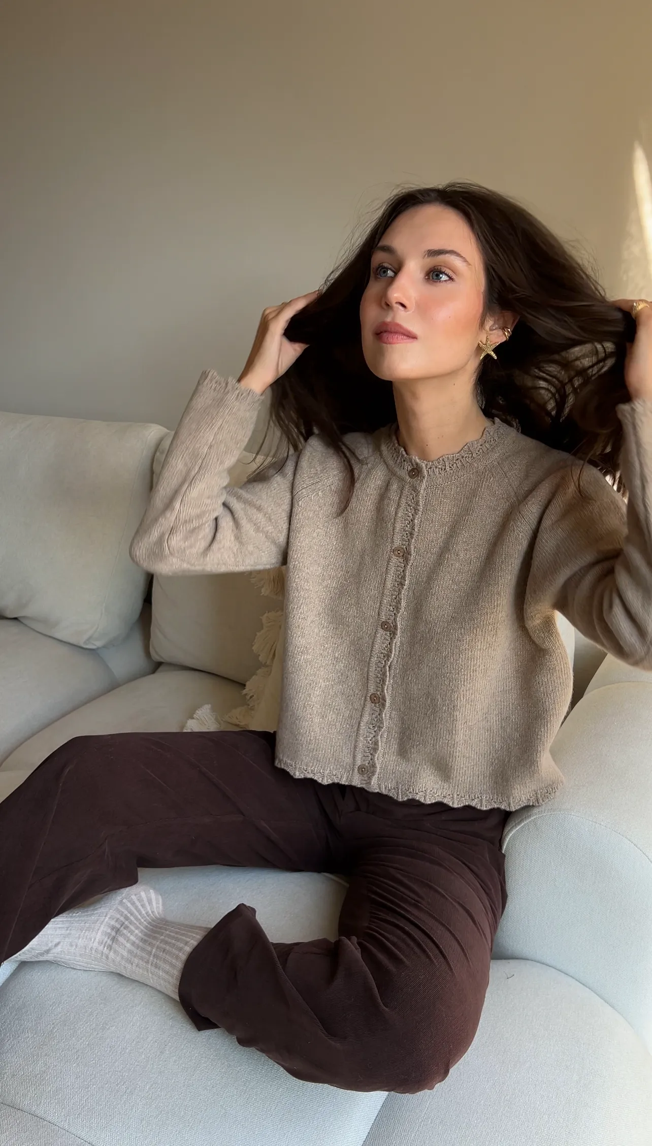 Cardigan in wool / 16 / 15 / cappuccino