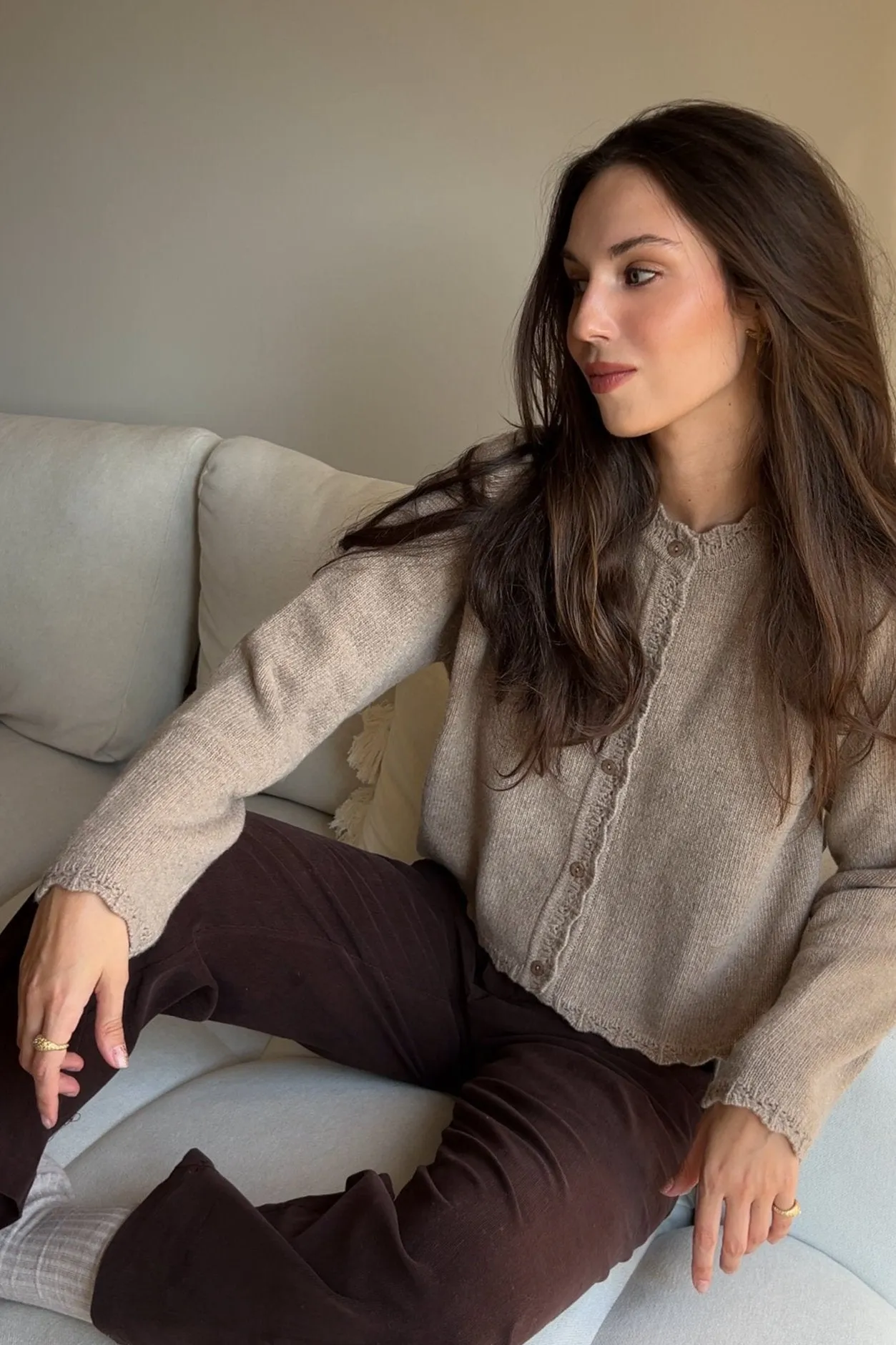 Cardigan in wool / 16 / 15 / cappuccino