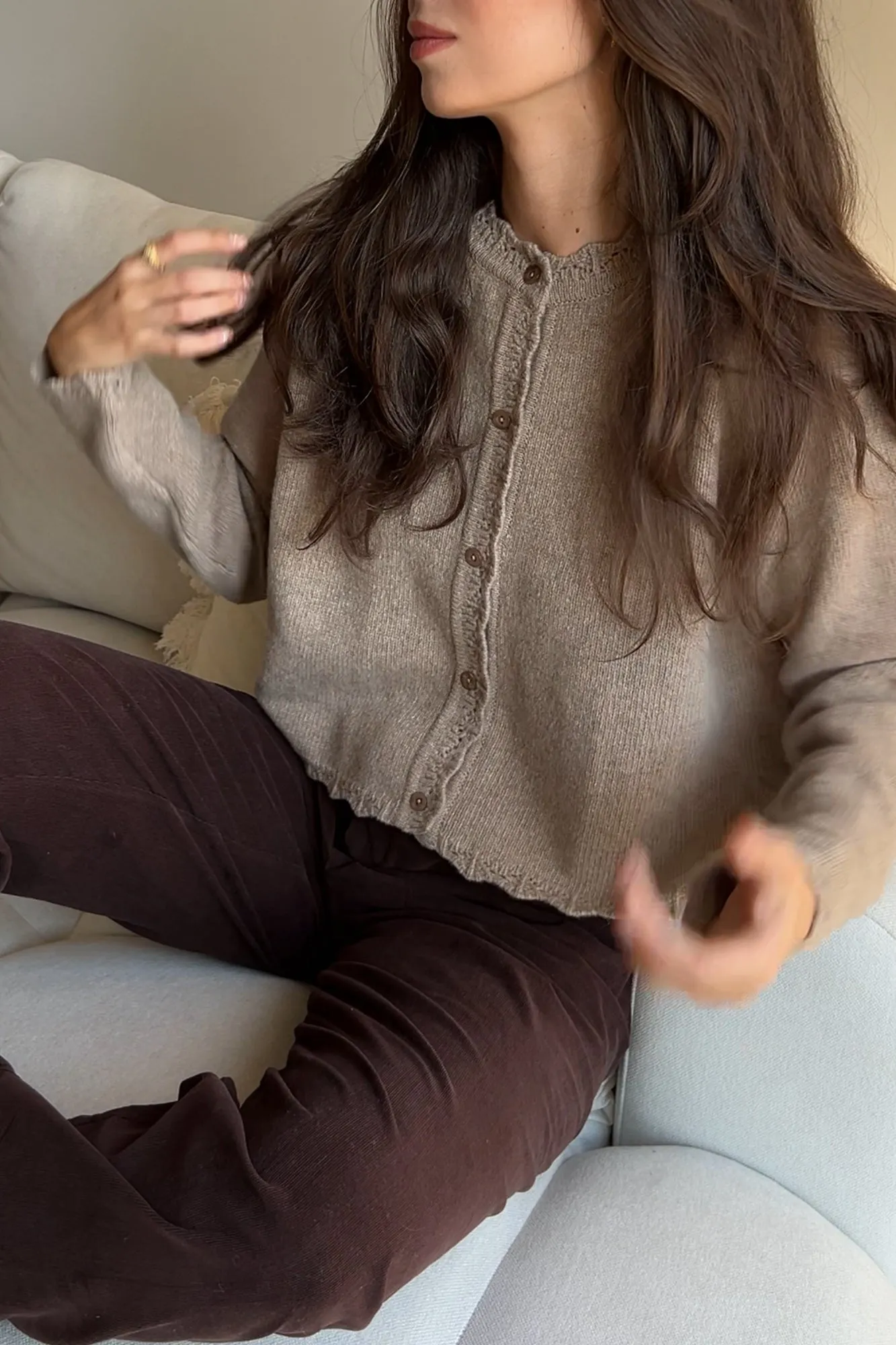 Cardigan in wool / 16 / 15 / cappuccino