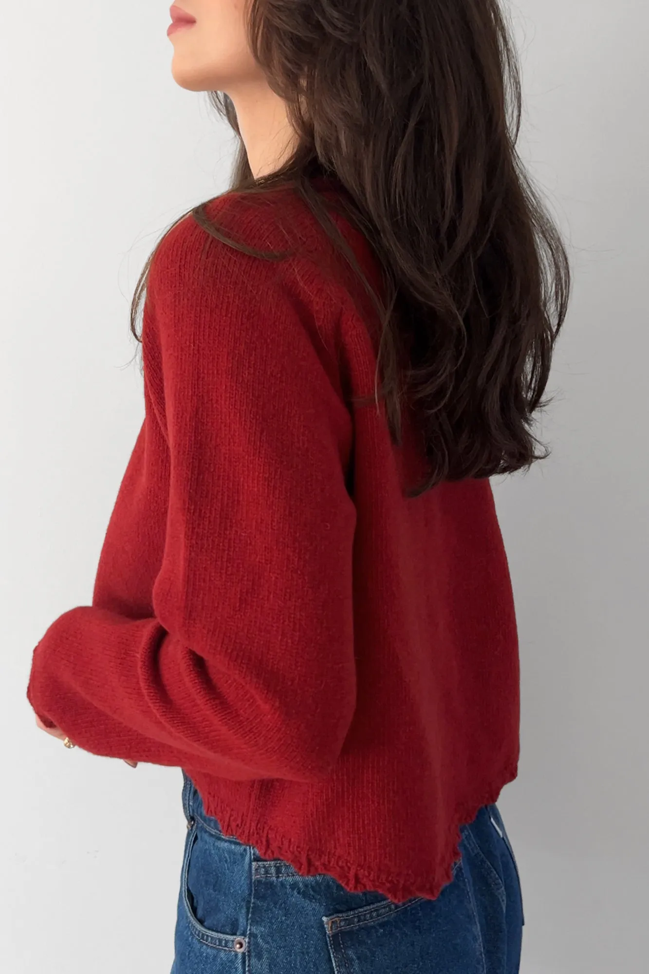 Cardigan in wool / 16 / 15 / cranberry red