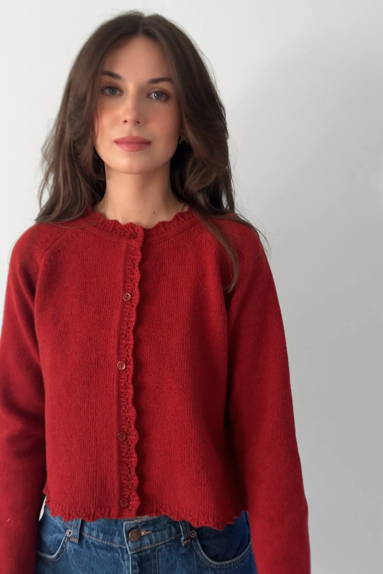 Cardigan in wool / 16 / 15 / cranberry red