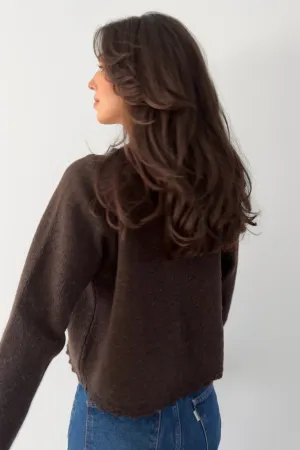 Cardigan in wool / 16 / 15 / mahogany brown