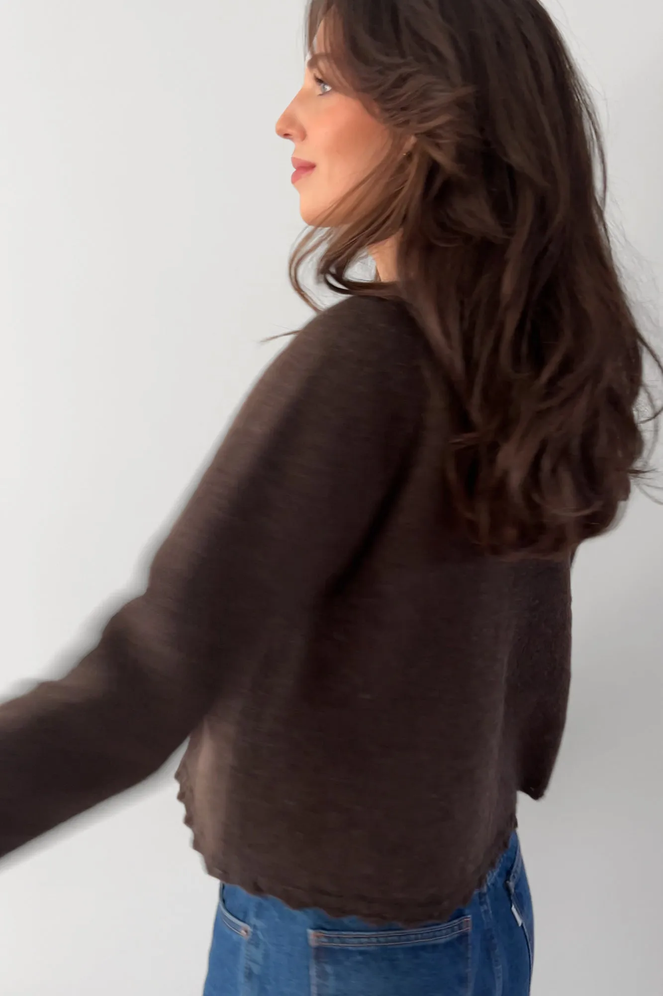 Cardigan in wool / 16 / 15 / mahogany brown