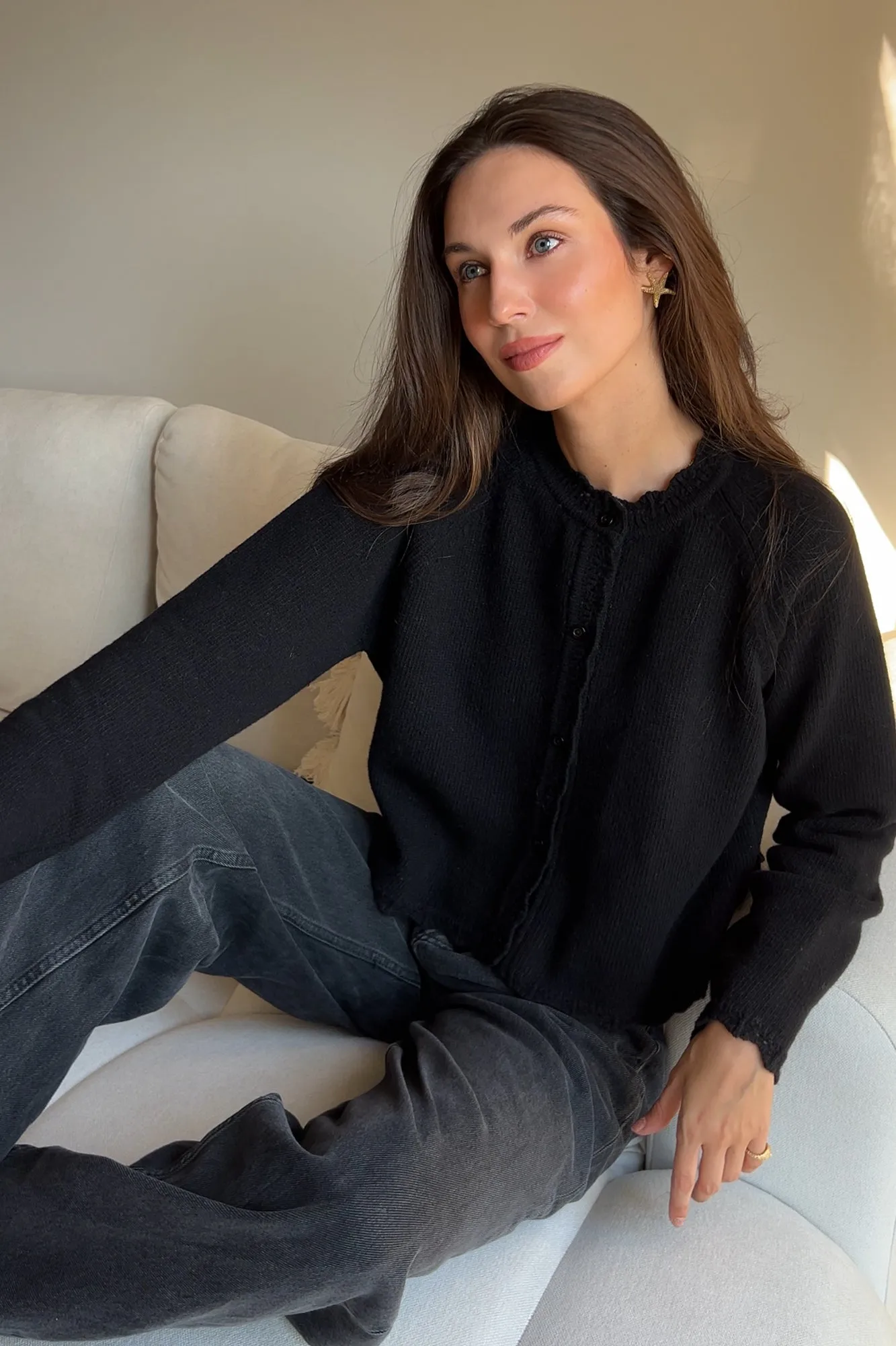 Cardigan in wool / 16 / 15 / onyx black