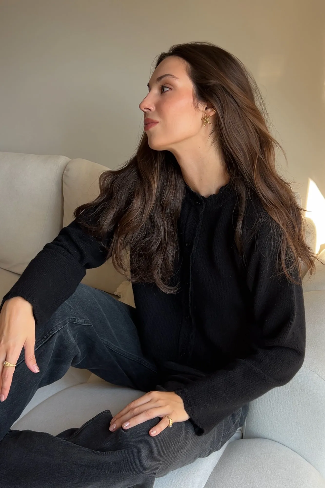 Cardigan in wool / 16 / 15 / onyx black