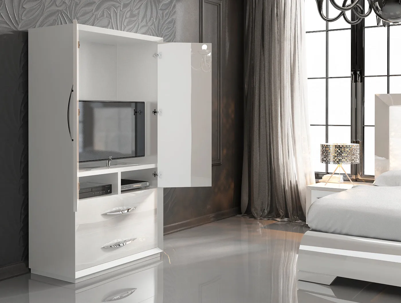 Carmen White 2 Door Wardrobe