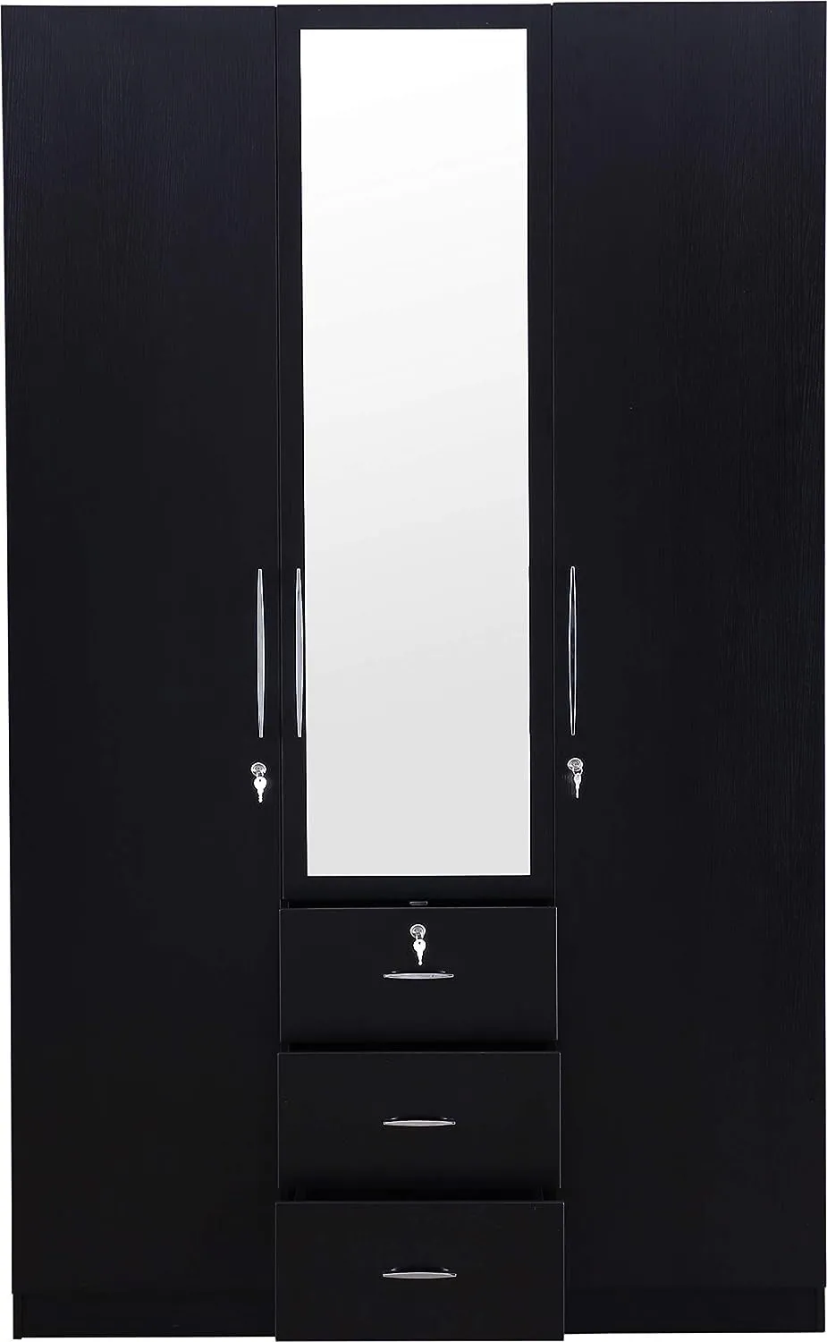 CASPIAN Furniture 3 Door Wardrobe for Bedroom with Super Utility. (Colour Rainforest Dark) Size 78 X 48 X 21