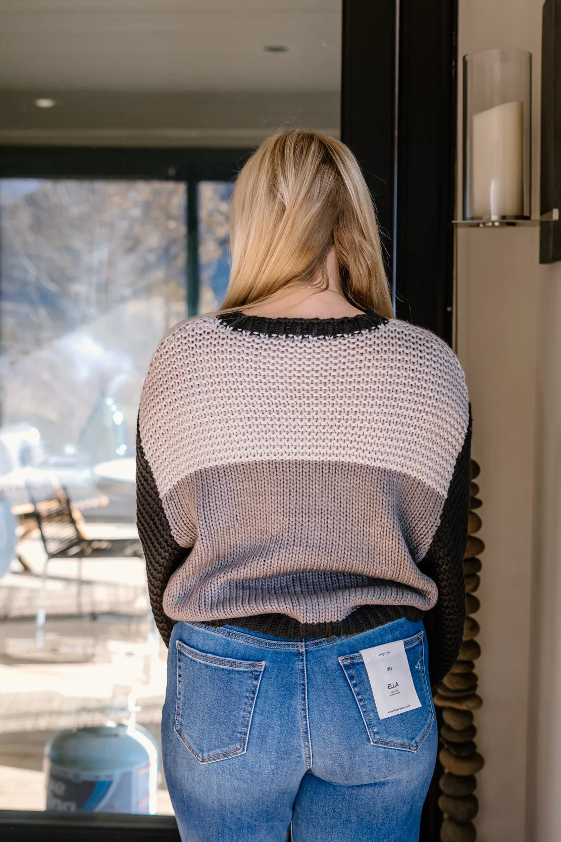 Cassidy Oversized Sweater | Grey/Black
