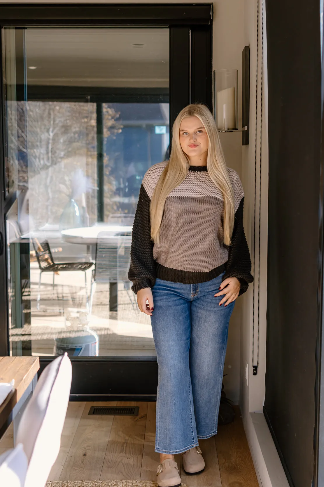 Cassidy Oversized Sweater | Grey/Black