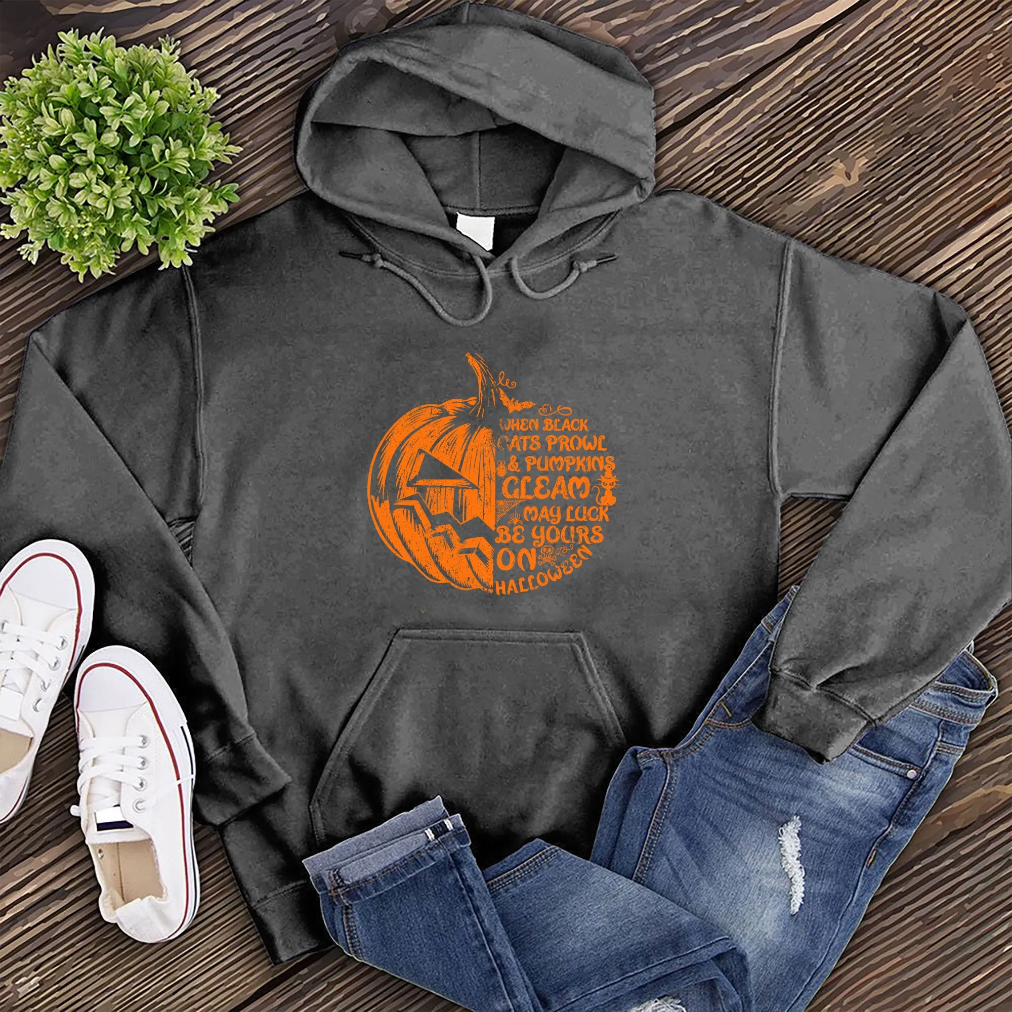 Cats Prowl and Pumpkins Gleam Hoodie