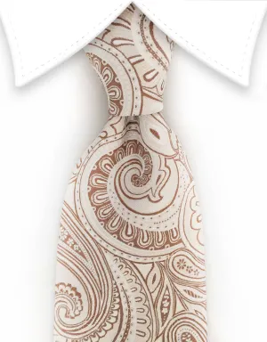 Champagne Beige Paisley Tie