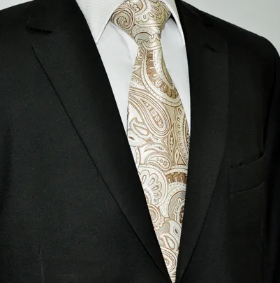 Champagne Beige Paisley Tie