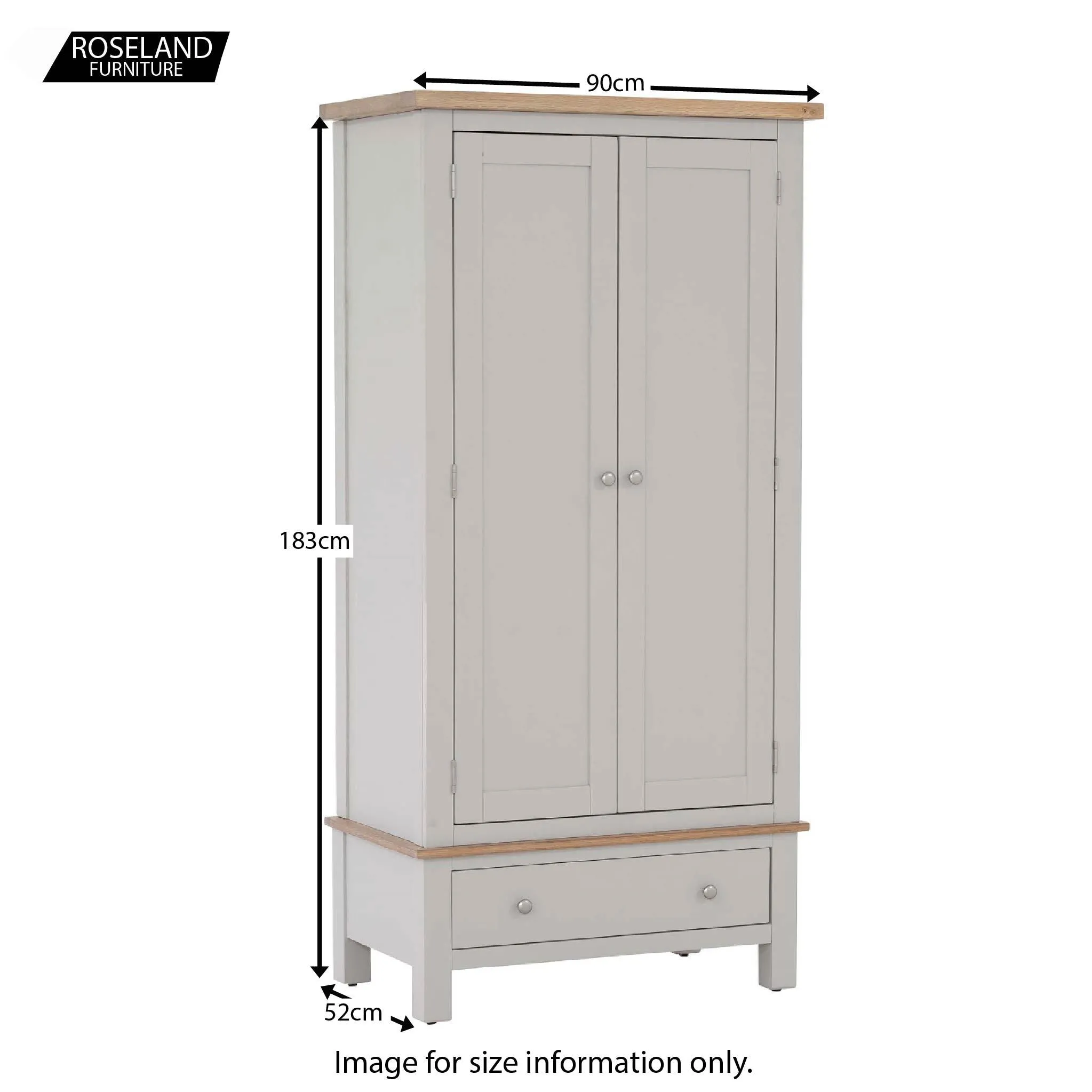 Charlestown Grey Double Wardrobe