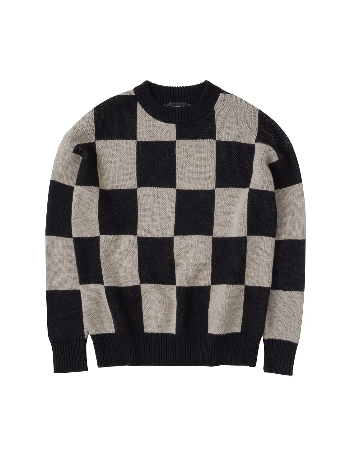 Checkerboard Sweater Black