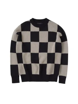 Checkerboard Sweater Black