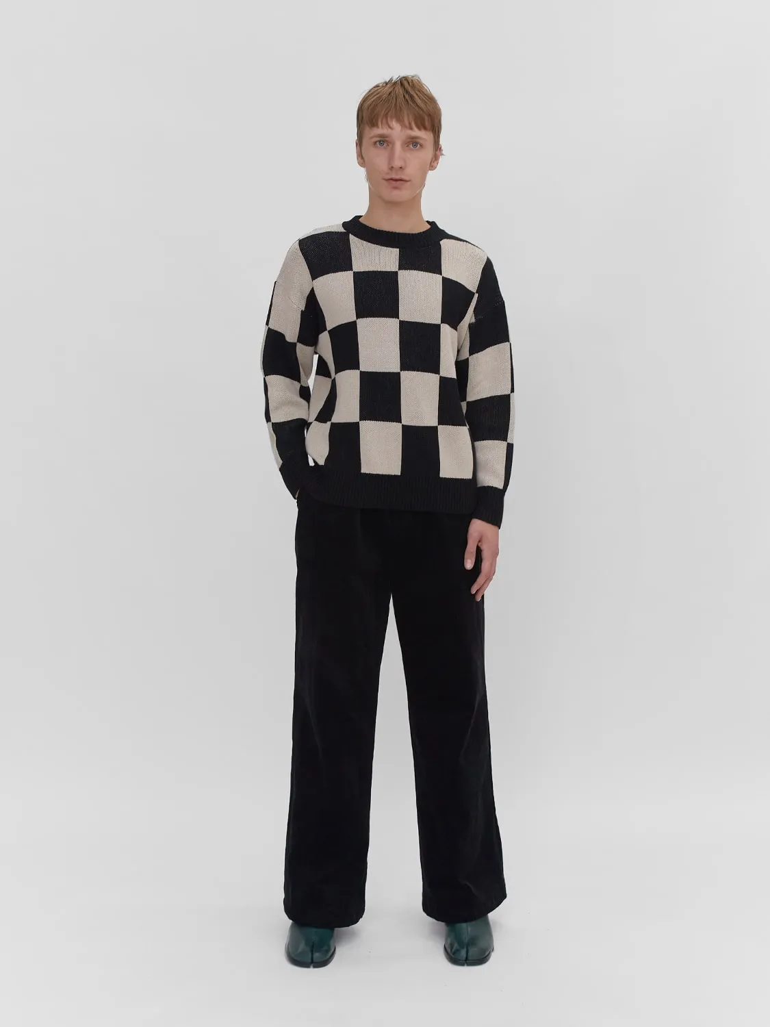 Checkerboard Sweater Black