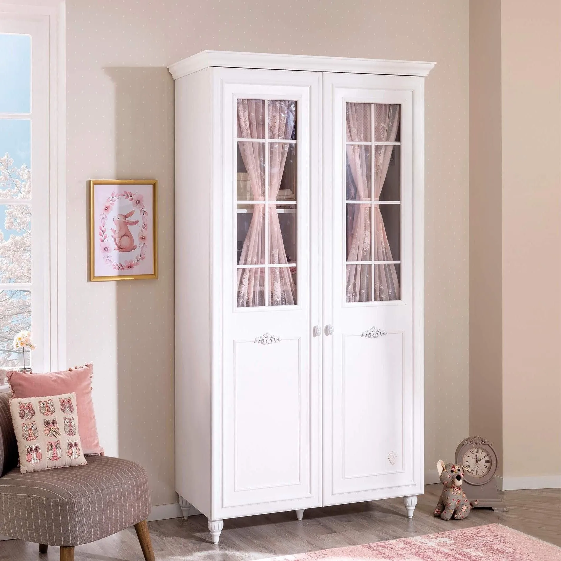 Cilek Romantica 2 Doors Wardrobe With Window