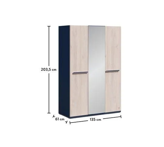 Cilek Trio 3 Doors Wardrobe