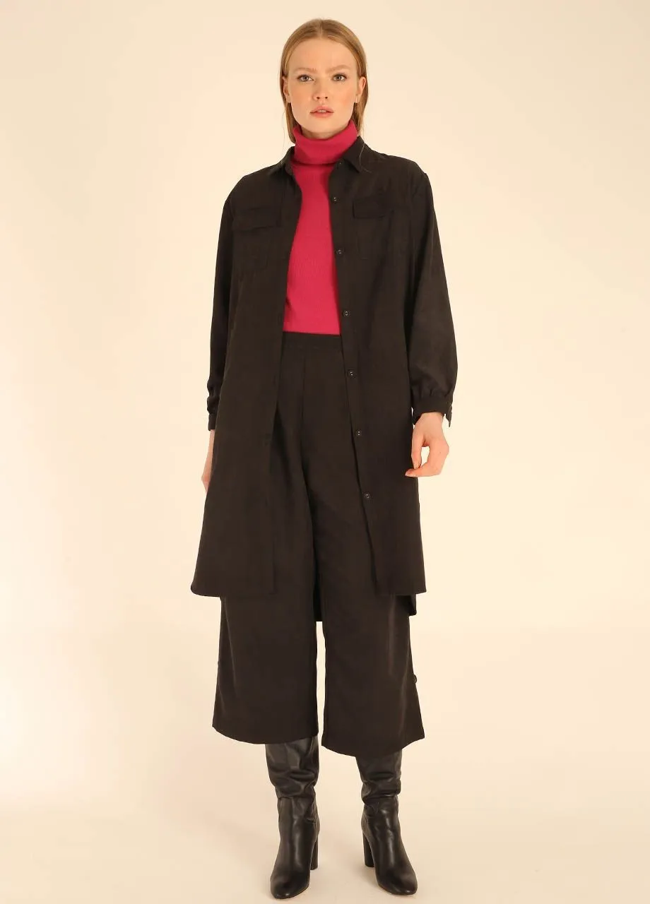 Classic Corduroy Overshirt: Black