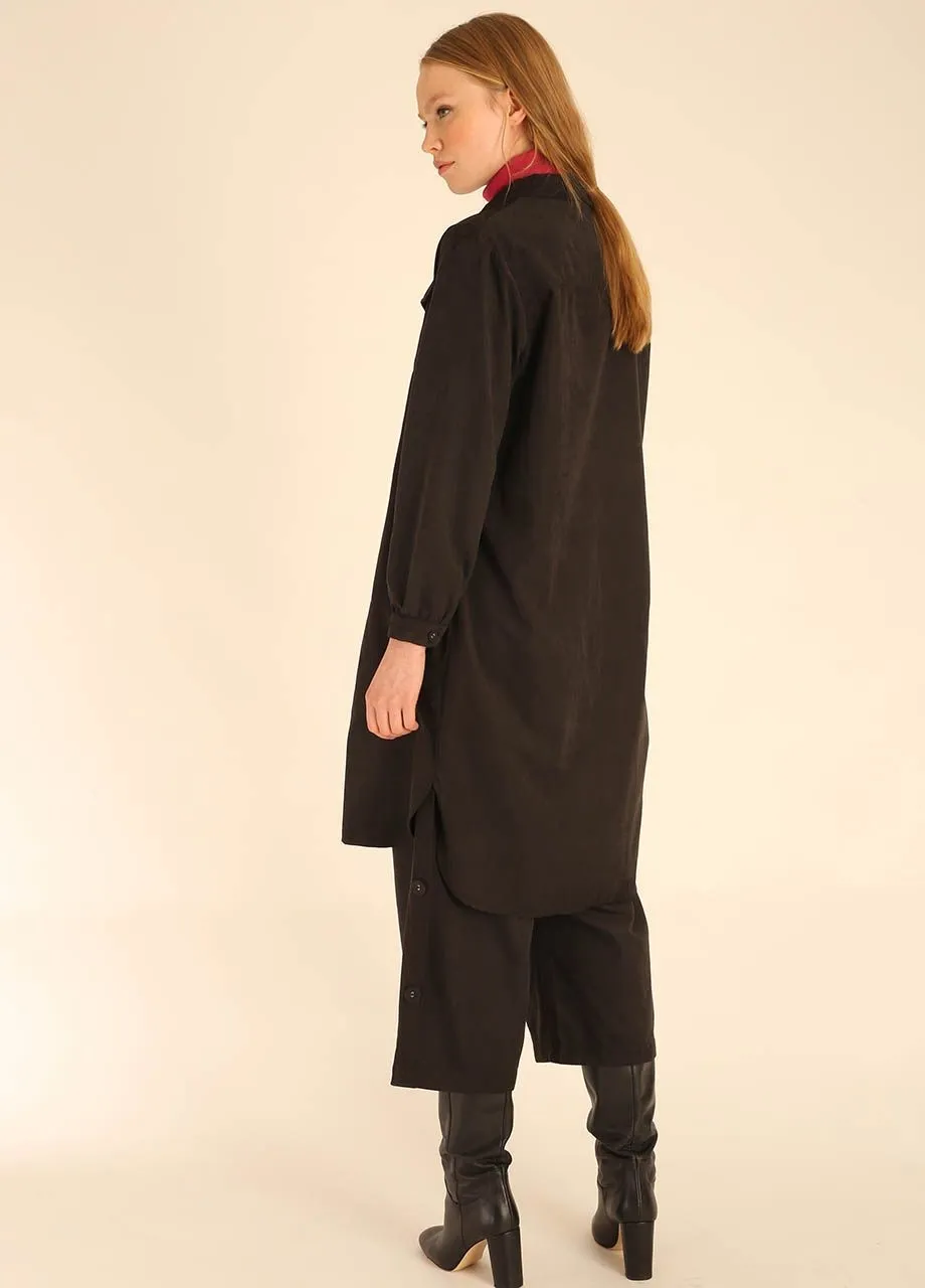 Classic Corduroy Overshirt: Black