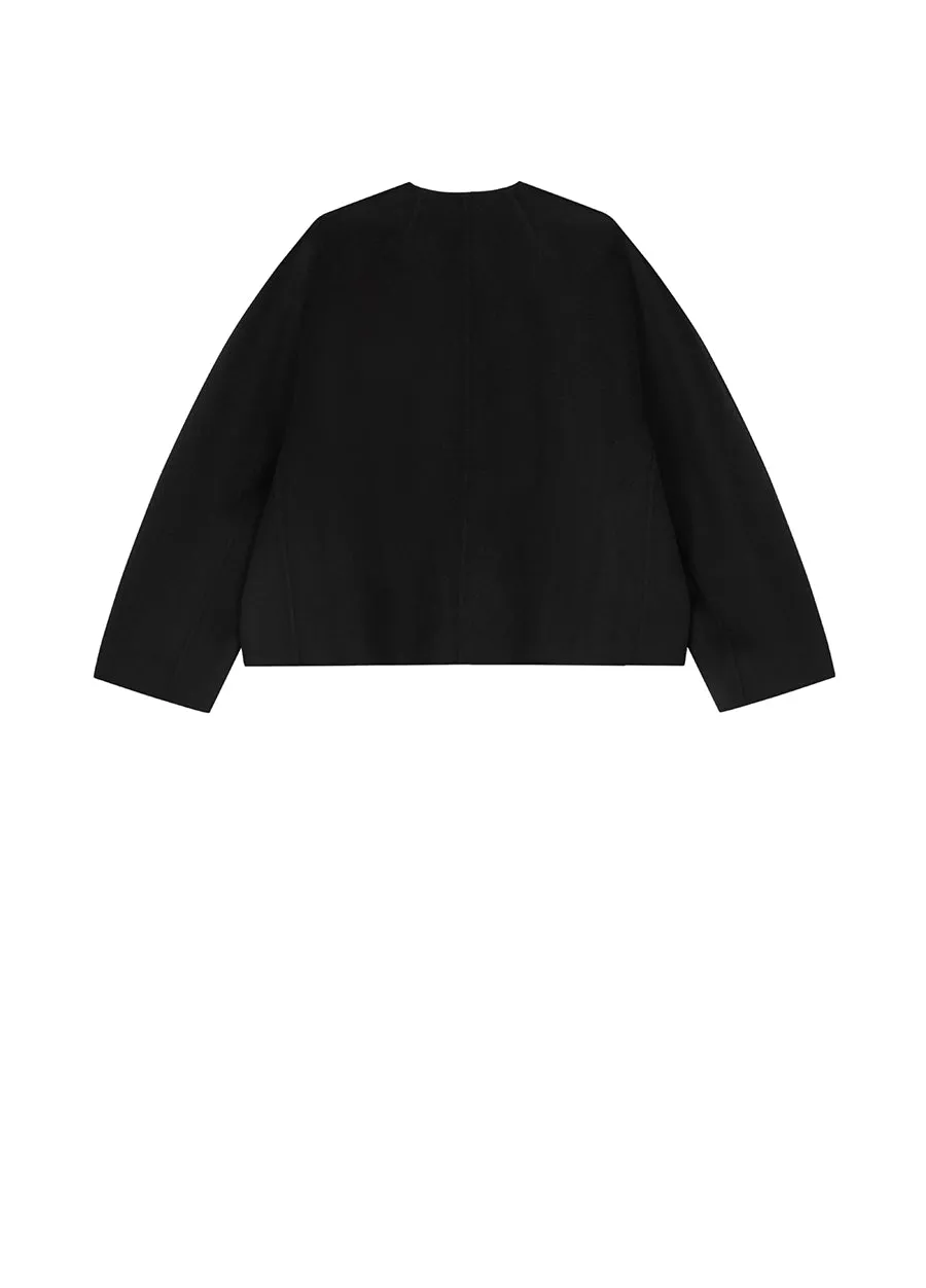 Coat / JNBY Relaxed V-neck Wool Coat
