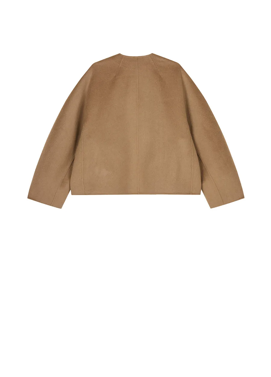 Coat / JNBY Relaxed V-neck Wool Coat
