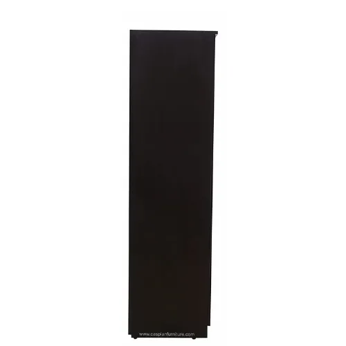 Coffee Brown Engineered Wood Single Door Wardrobe/Cupboard 4 Compartments, Drawer and Hanging Space for Clothes