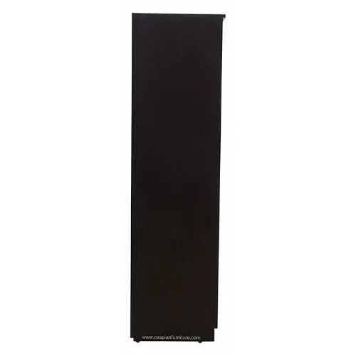 Coffee Brown Wood Single Door Wardrobe/Cupboard with Mirror,4