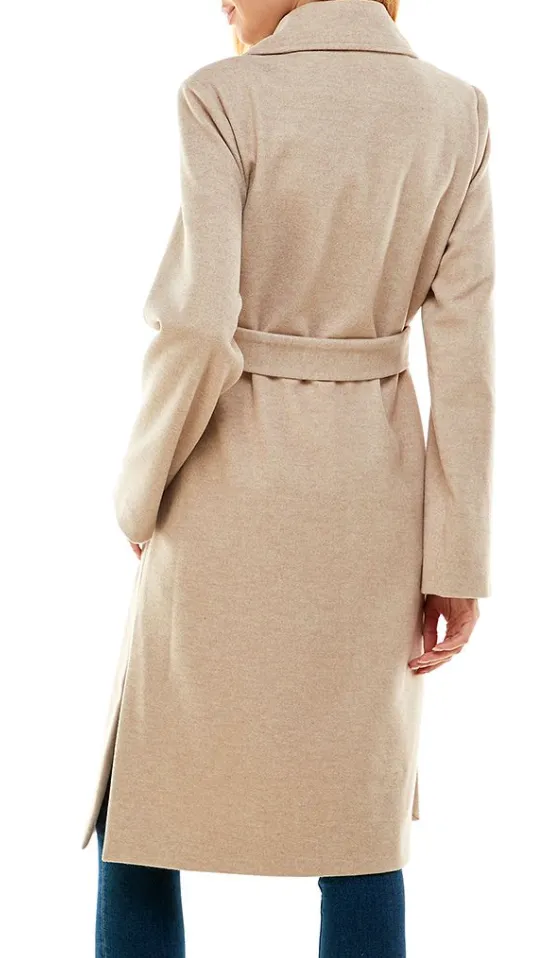 Collared Wool Tie Robe Coat