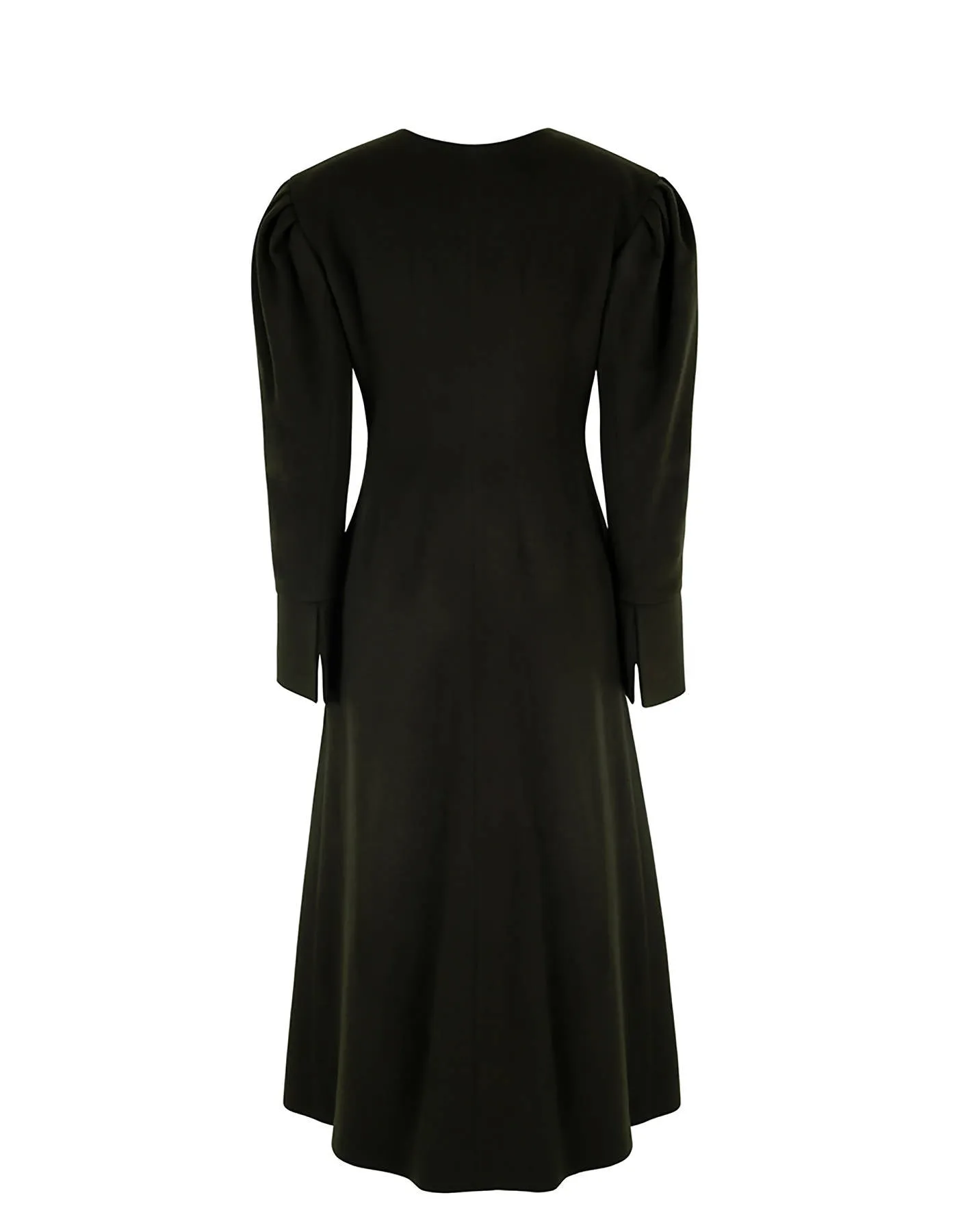 Collarless Long Wool Coat
